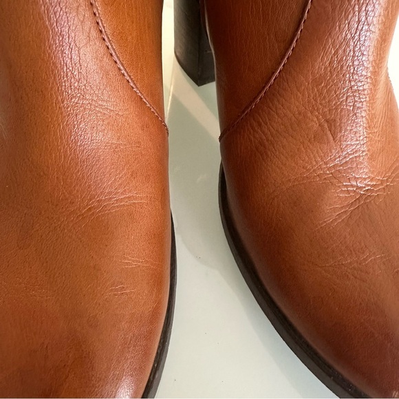 FRYE Nora Zip Short Ankle Boots Leather Women Size 7B Nutmeg Brown 79929 Western - Picture 5 of 9